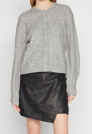 Strickjacke - mottled grey