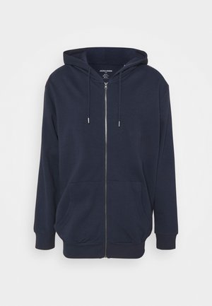 JJEBASIC ZIP HOOD - Tröja med dragkedja - navy blazer