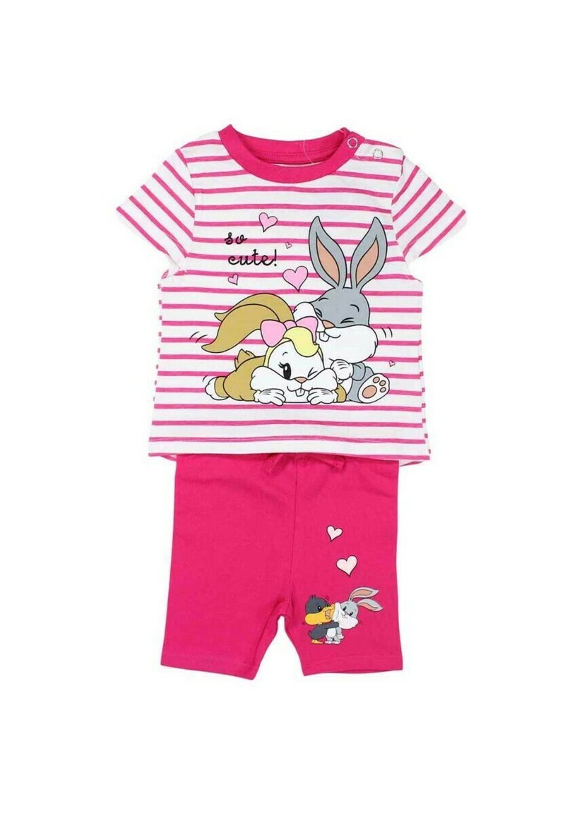 Looney Tunes T-shirt print gemêleerd donkerroze