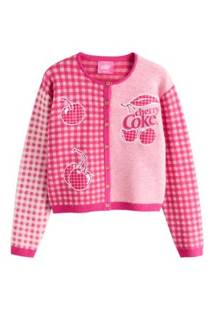 Next, REGULAR FIT - CREW NECK KNITTED CARDIGAN . - Cardigan - pink gingham cherry coke