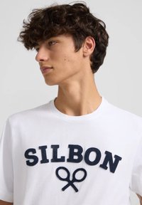 Silbon RAQUETA MEDIA - Camiseta estampada - blanco