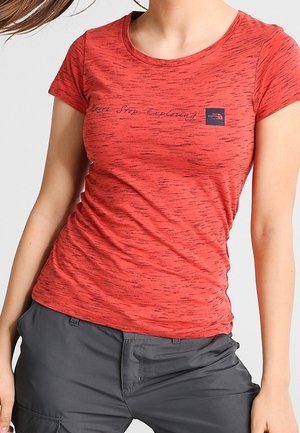 T-shirt med print - mottled red