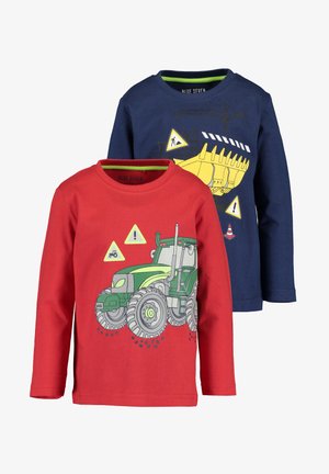 BASICS - Langarmshirt - mrot dk blau