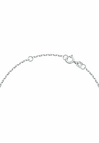 Silver chain bracelet with small link design, featuring a secure lobster clasp and circular connection points. Durable metal with a polished finish.