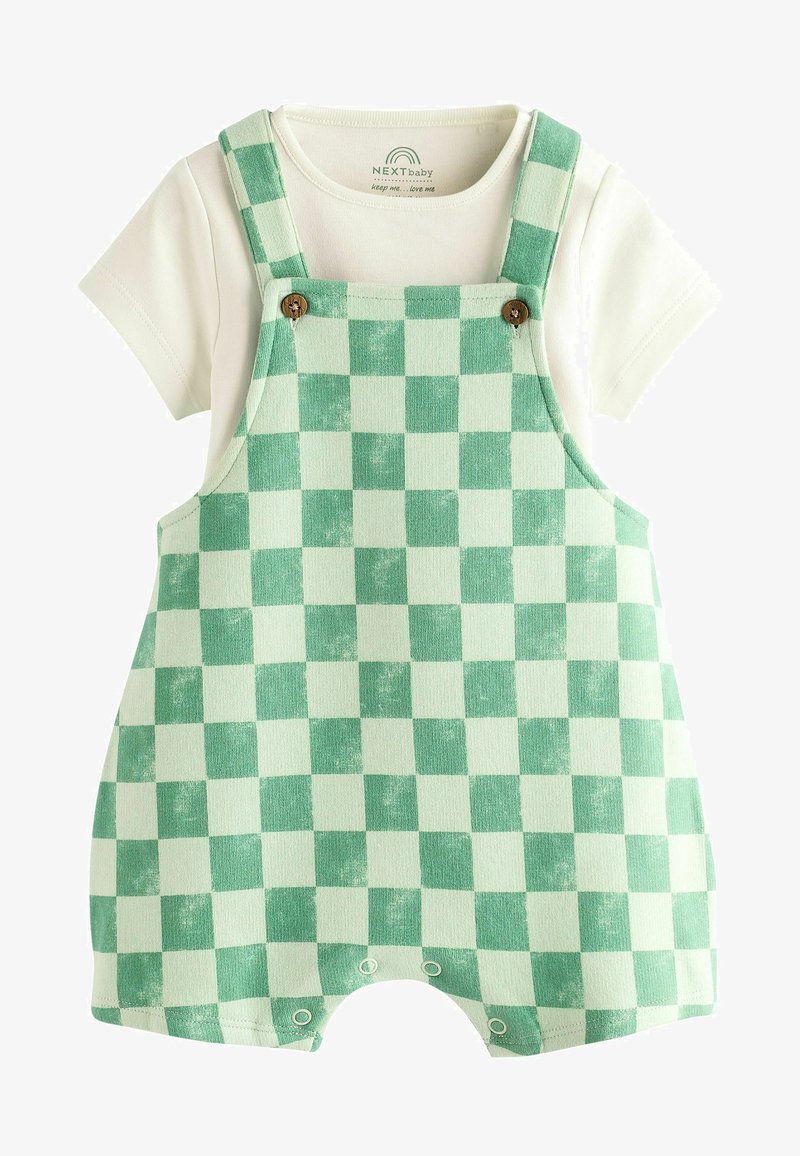 Next SET REGULAR FIT - T-shirts basic - green white checkerboard