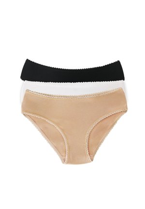 3 PACK - Briefs - black_white_beige