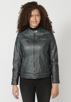 Faux leather jacket - dark blue
