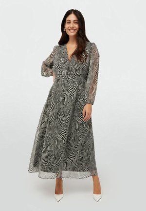 LUNGO ANIMALIER ZEBRATO - Maxi-jurk - nero
