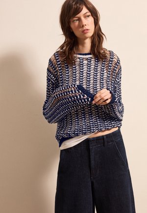 Strickpullover - white blue