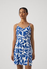 Vero Moda Petite - VMEASY SINGLET SHORT DRESS  - Denní šaty - snow white/mazarine blue Miniatura obrázku 1