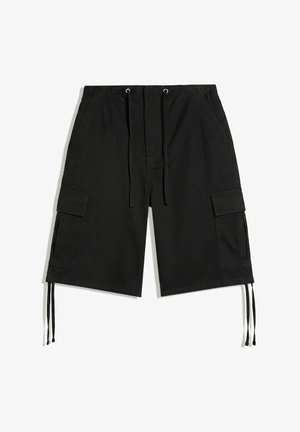 Bershka, WIDE-LEG CARGO - BERMUDA SHORTS - Shorts - black