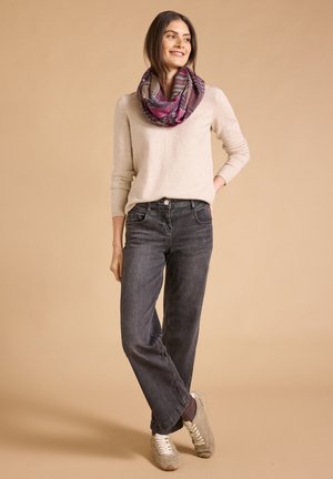 Cecil, LOOP SCARF WITH CHECKERED PATTERN - Écharpe tube - mocha brown