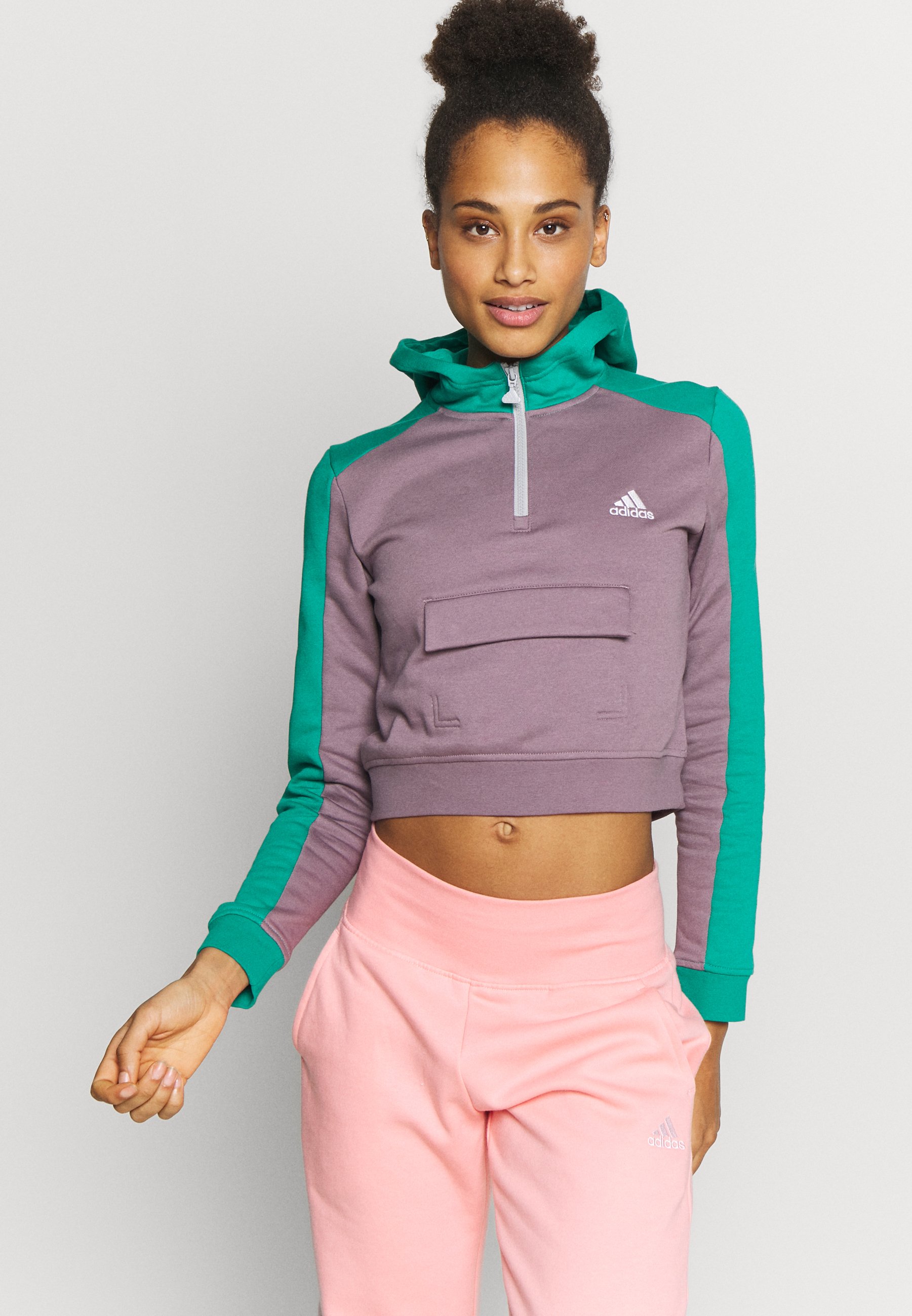 adidas Performance HOODIE Kapuzenpullover purplegreen adidas Performance Sweatshirt green Zalando.at
