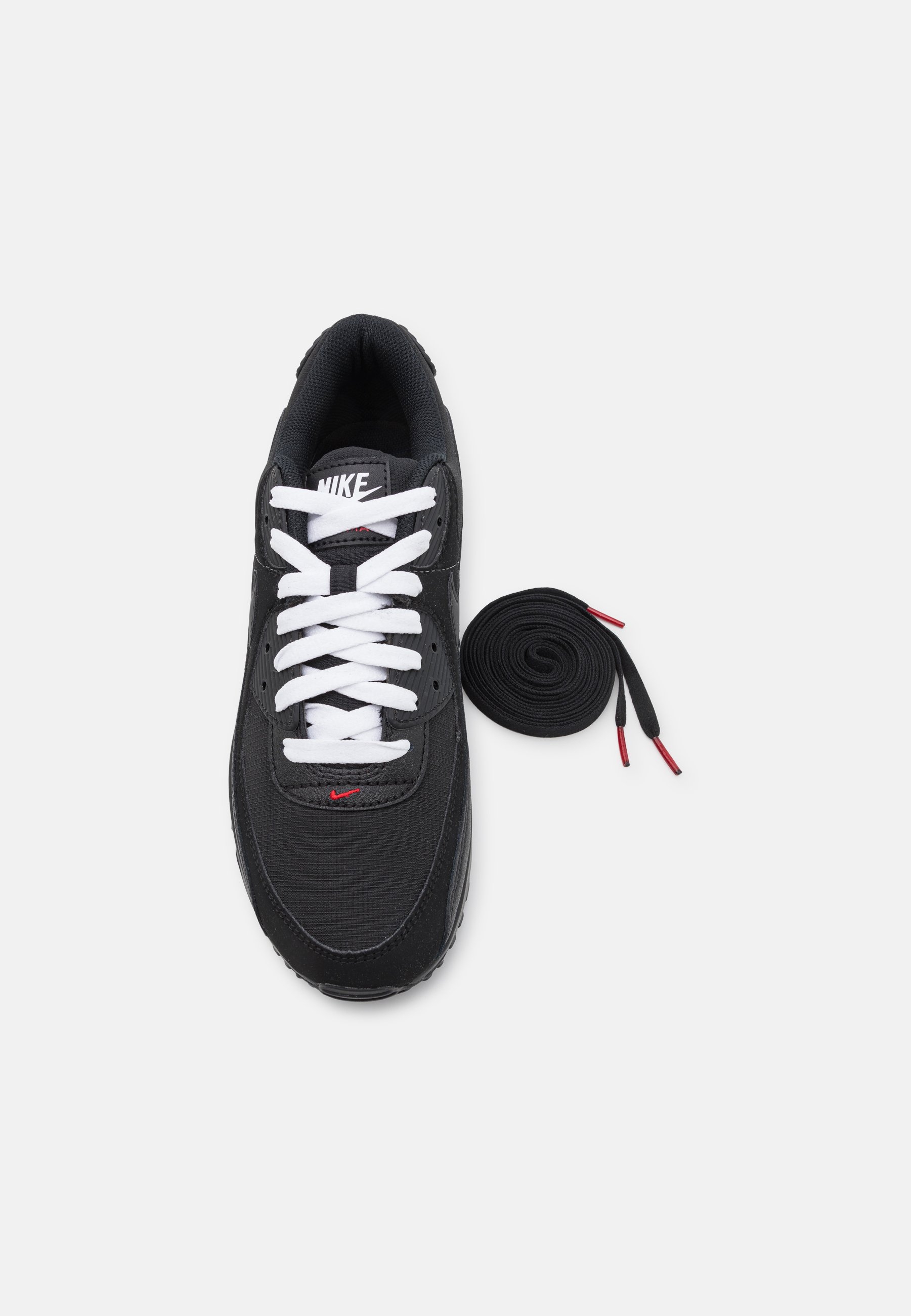Nike Sportswear AIR MAX 90 - Baskets basses - black/sport red/white/metallic  silver/noir - ZALANDO.FR