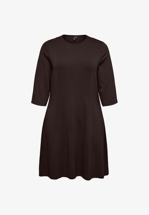 Vero Moda Curve, DRESS VMCHALI SHORT DRESS - Jerseyjurk - chocolate torte