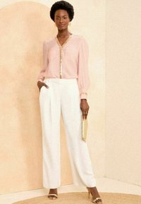 Love & Roses SEQUIN V NECK- REGULARFIT - Palaidinė - pink and gold