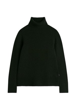 Sort turtleneck sweater lavet af strikket materiale, med ribbede mansjetter og kant. Enkelt design med en afslappet pasform og lange ærmer.