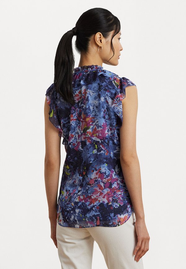 Print Ruffle Trim Georgette Blouse - Blouse2