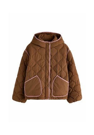 Next PETITE FIT - LIGHTWEIGHT QUILTED JACKET - Vinterjakker - tan brown with pink piping