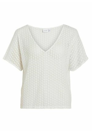 VILA MIT KURZEN ÄRMELN  - T-shirt - bas - cloud dancer