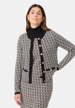 Gerry Weber ELEGANTER - Strickjacke - cream   black graphic jacquard