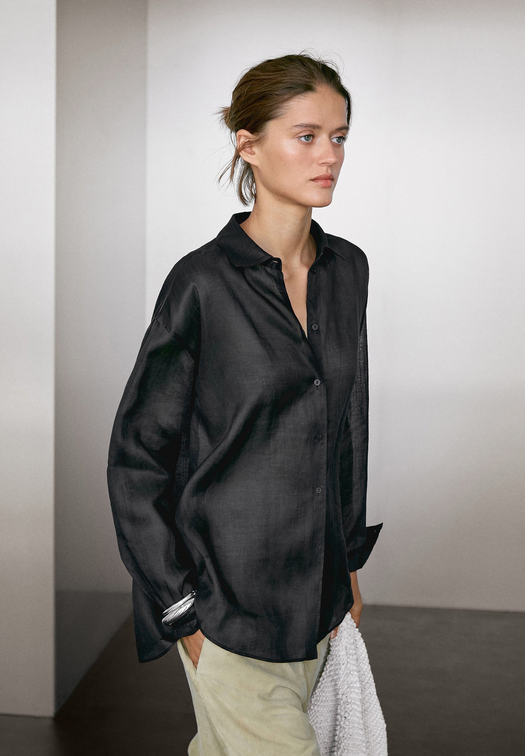 Camisas Lino Asos Camisa Negra Hombre Mango Camisa Negra Ligera De