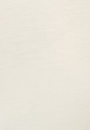 Light beige fabric with a ribbed texture, featuring subtle variations in shade and a small visible thread. No patterns or embellishments.