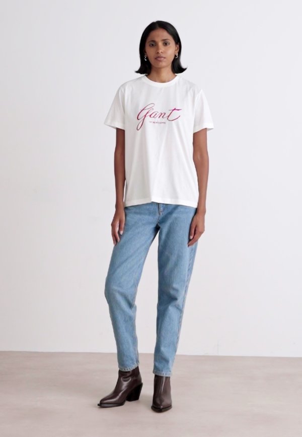 REG SCRIPT - Print T-shirt - eggshell2