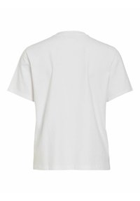 T-shirt blanc en coton à manches courtes, vu de dos, avec un col rond et une coupe ample.