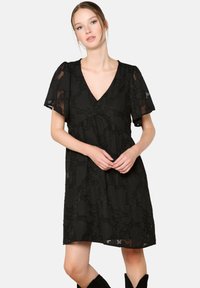 LolaLiza DOLL WITH V-NECK - Dnevna obleka - black