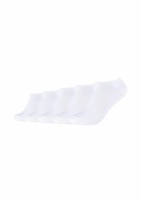 Weiße Knöchelsocken, fünf Paar, aus weichem Baumwollgemisch, mit nahtlosem Zehenbereich und elastischen Bündchen für einen sicheren Sitz.