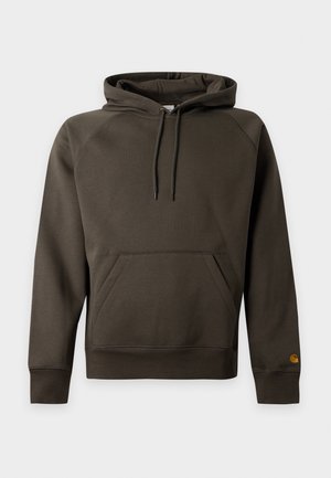 Carhartt WIP, HOODED CHASE - Суитшърт с качулка - shungite/gold-coloured