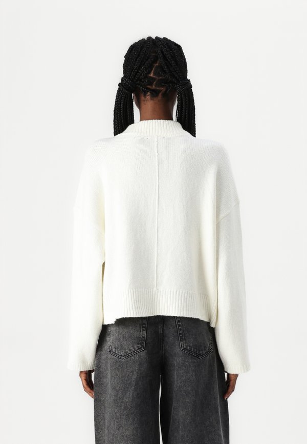 FAST CASHSOFT HIGH VNECK - Jumper - ivory frost2