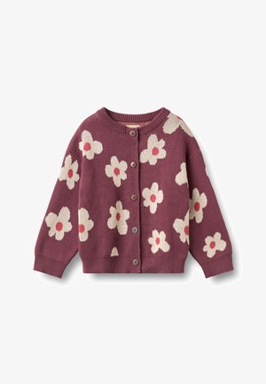 Wheat, JACQUARD CARDIGAN ALVILDA - Cardigan - eggplant