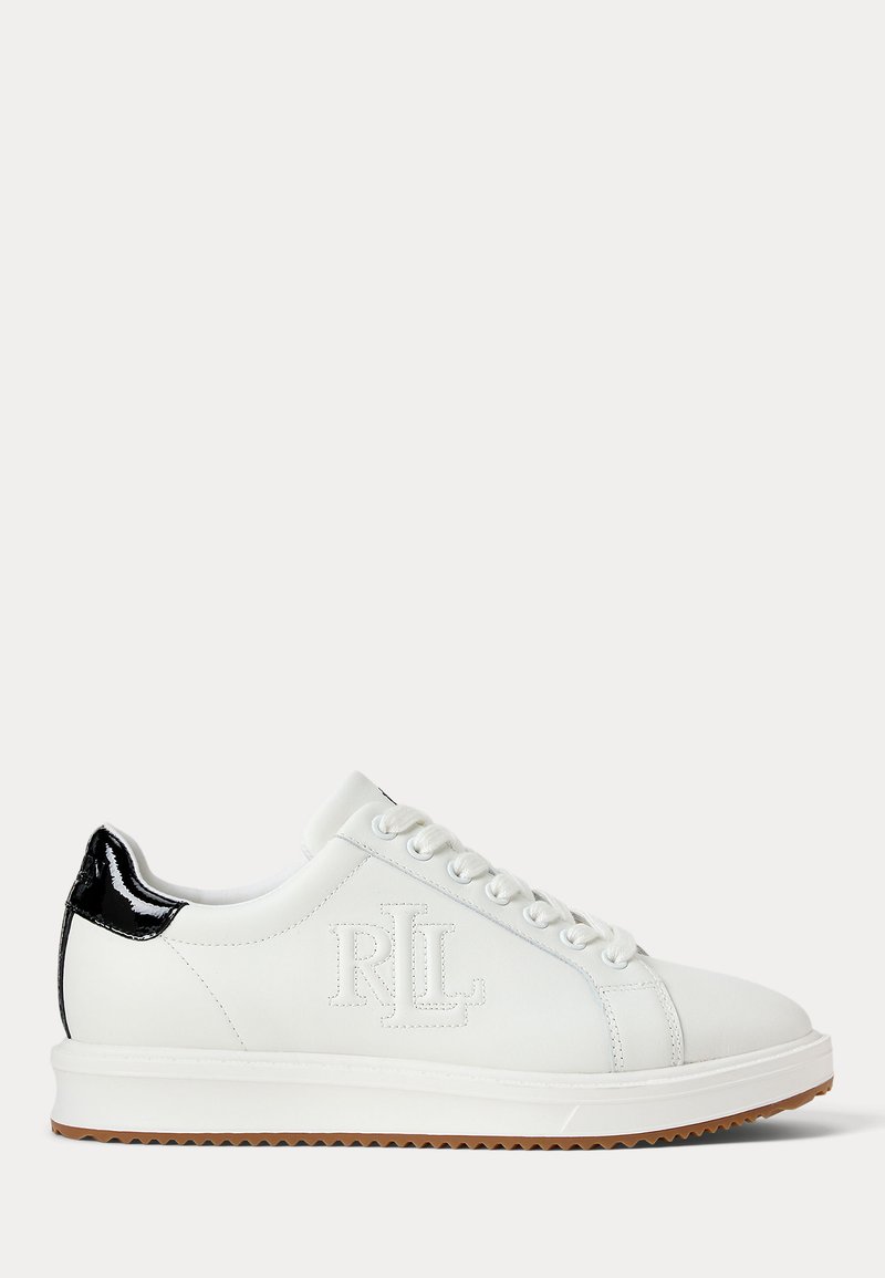 Lauren Ralph Lauren AINSLEY SMOOTH & CRINKLE LEATHER SNEAKER - Sportcipő - snow white/black