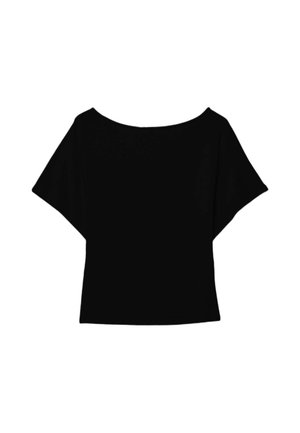 Stradivarius, BOAT NECK SHORT SLEEVE T-SHIRT - T-shirt basique - black