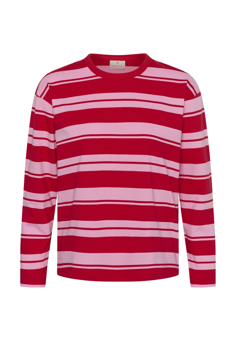 Kaffe KAWINNY MULTISTRIPE - Långärmad tröja - true red/pink stripes/röd ...