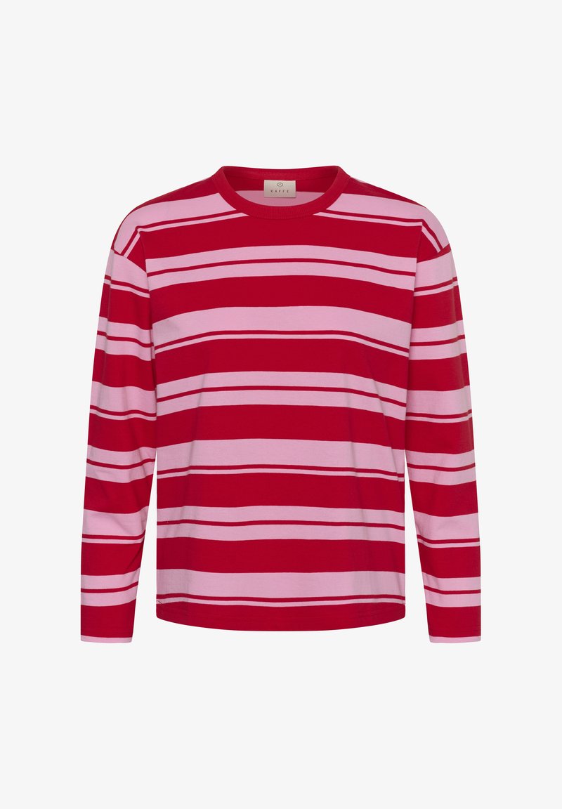 Kaffe KAWINNY MULTISTRIPE - Långärmad tröja - true red/pink stripes/röd ...