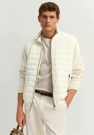 MIT GESTEPPTER FRONT - Sweatjacke - ecru