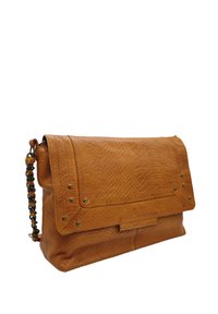 Pieces FELIZIA LARGE - Sac bandoulière - cognac snake embo