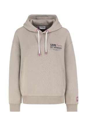 LÄSSIGER MIT MOTIV-PRINT UND HUMORVOLLEM SLOGAN - Hoodie - beige