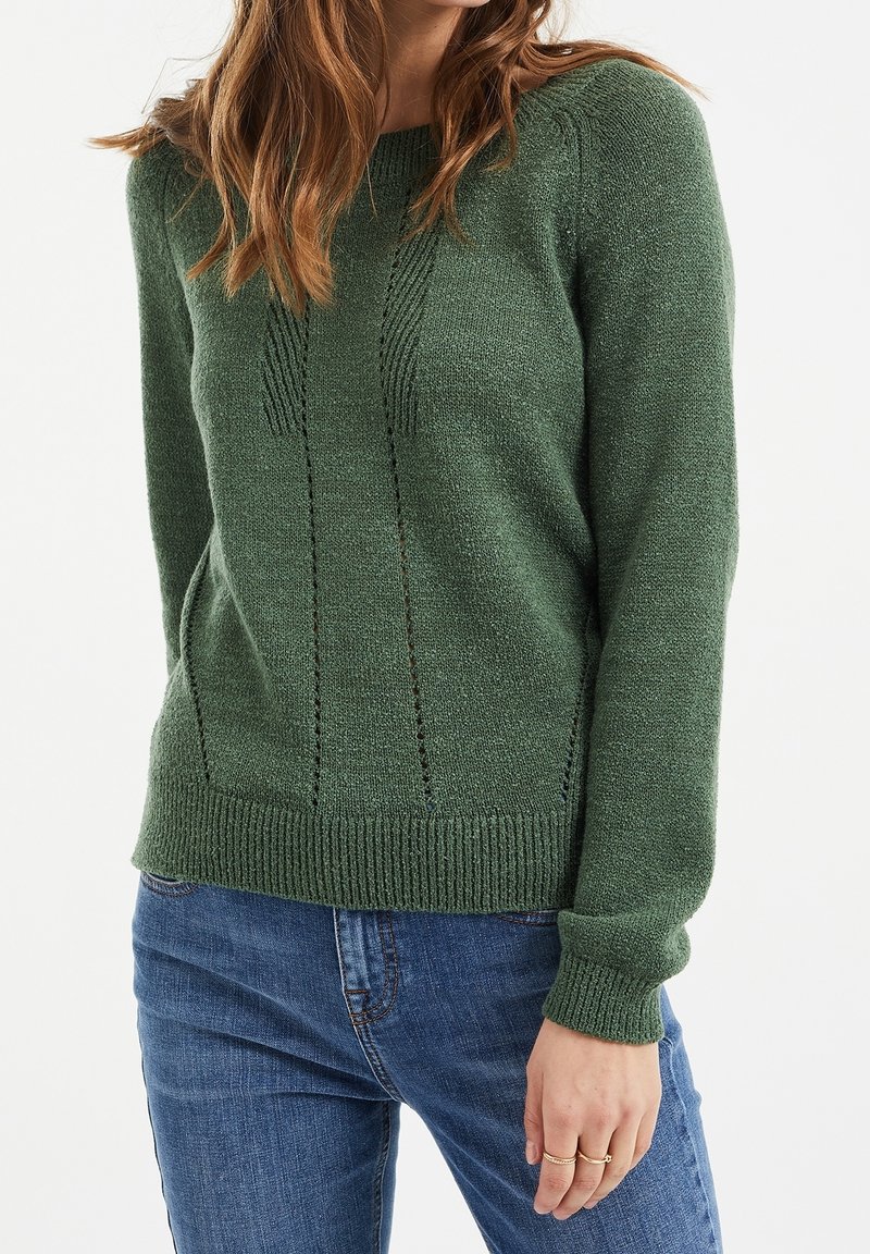 WE Fashion Stickad tröja - green