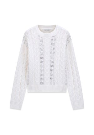 Guess, PULLOVER MIT STRASSSTEINEN - Pullover - weiß