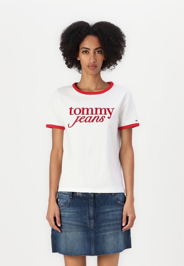 SCRIPT RINGER TEE - Print T-shirt - ecru