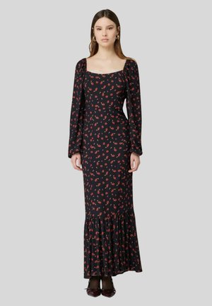 Vestito lungo - nero/rosso