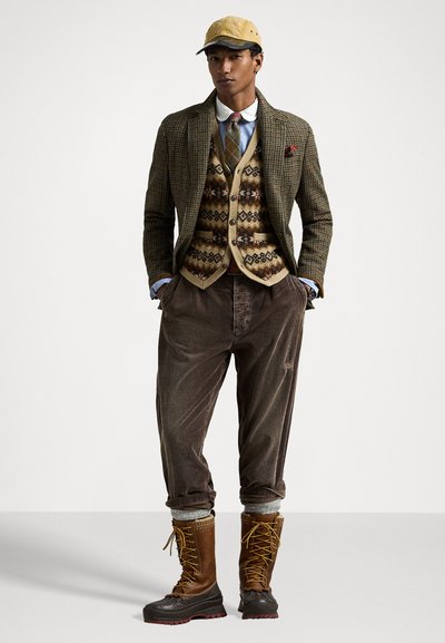 Polo Ralph Lauren FAIR ISLE WOOL SWEATER VEST - Cardigan - tan combo