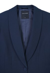 Marineblauer Blazer mit Schalkragen, einer Knopfschließe und glattem Innenfutter. Markenlabel "CALLIOPE" im Halsausschnitt. Größe S.