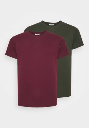2 PACK - T-shirt - bas - bordeaux/olive