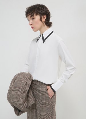 Calliope PROFILI A CONTRASTO - Hemdbluse - bianco lana