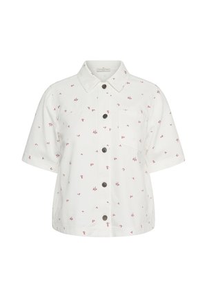 Kaffe Curve, KCFLORINA DENIM SHIRT - Chemisier - white denim rose flower